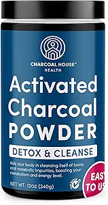Charcoal House Detox וניקוי USP רפואי כיתה קוקוס Shell הפעילה אבקת Charcoal - עם אדמירופטיבי גבוה ומהירות הפעלת יכולת - אבקה, Edible & Nutritional - 24 oz