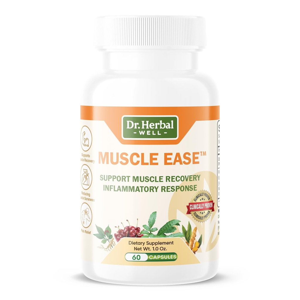 DR.HERBAL WELL השרירים Ease - משותף, שרירים ועצב תמיכה מהירה פעולה מרגיעה Comfort Recovery Natural Herbal תוסף - (60 קפסולות) MAX-Strength