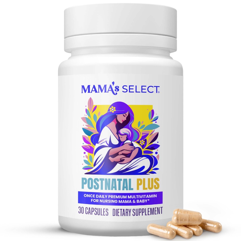 הויטמינים לאחר הלידה של אמא - Boosts Hair Recovery, Milk Supply Supply, & Wellness - Allergen-Free, Vegan, MTHFR Friendly, Methylated Folate & B ויטמינים, Easy-to-Swallow, No Biotin - 30 כמוסות