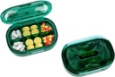 Small Pill Box, Moisture Proof Pill Case, Travel Pill Organer for Pocket Purse, Daily Portable Medicine, Fish Oil, תוסף (Green)