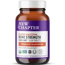 New Chapter Calcium תוסף - Bone Strength Organic Calcium with Magnesium, ויטמין D3+K2, 70+ Trace מינרלים לבריאות העצם, Gluten Free, Easy to Swallow Slims - Count 180