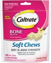 Caltrate 600+D3, Calcium ווויטמין D3 תוספת צ'יפס רך, 600 מ"ג (Vanilla Crème Flavor, 60 Count)