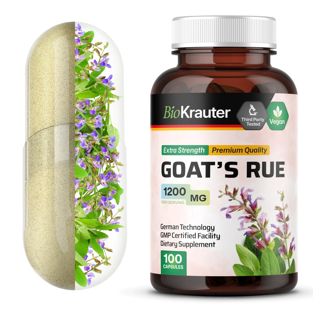 BIO KRAUTER Goats Rue Lactation תומך קפסולות 1200 מ"ג - 100 Count - Goats Rue קפסולות - תוספי תזונה טבעיים