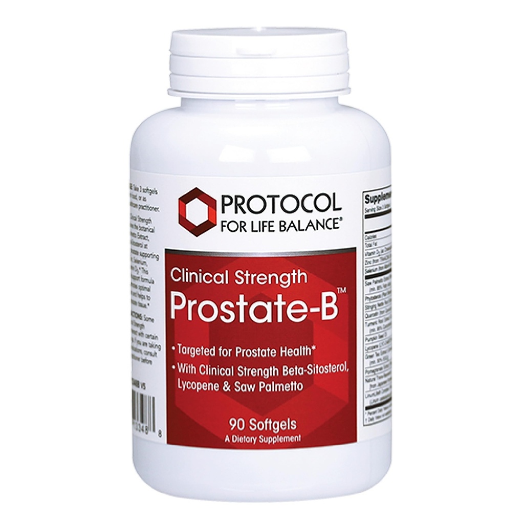 Prostate-B כוח קליני Prostate-B - Prostate Health Supplement for Men - עם Beta Sitosterol, Lycopene & Saw Palmetto - Halal & Milk חינם - 90 Softgels