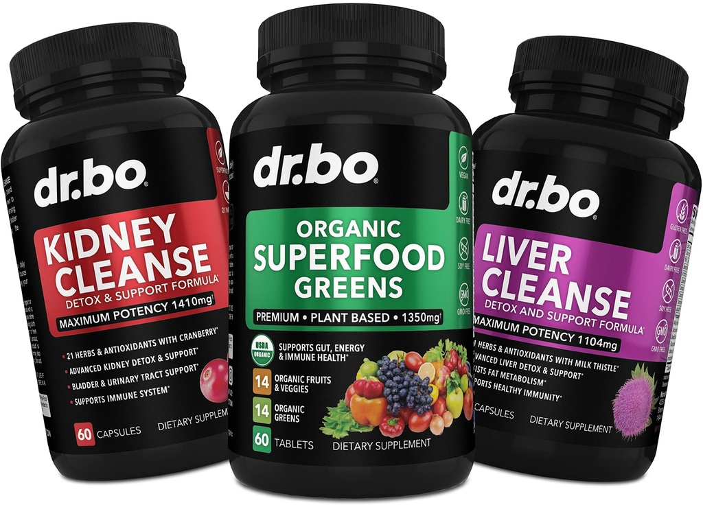 תוספי מזון אורגני Superfoods & פירות - Liver Kidneyse Detox תמיכה תוסף - אבקת Veggie ירוק ללטף מזון ירקות & לעזור לתקן Kidneys, Bladder Control & Urinary Tract Health