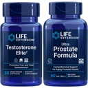 Life Extended טסטוסטרון Elite, 30 קפסולות צמחוניות | Ultra Prostate Formula, 60 Softgels | בריאות Prostate, תמיכה בייצור טסטוסטרון, תוספים לגברים