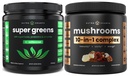 NutraChamps Super Greens Unflavored & Super Mushrooms: המוח האולטימטיבי, Gut & Body Boost