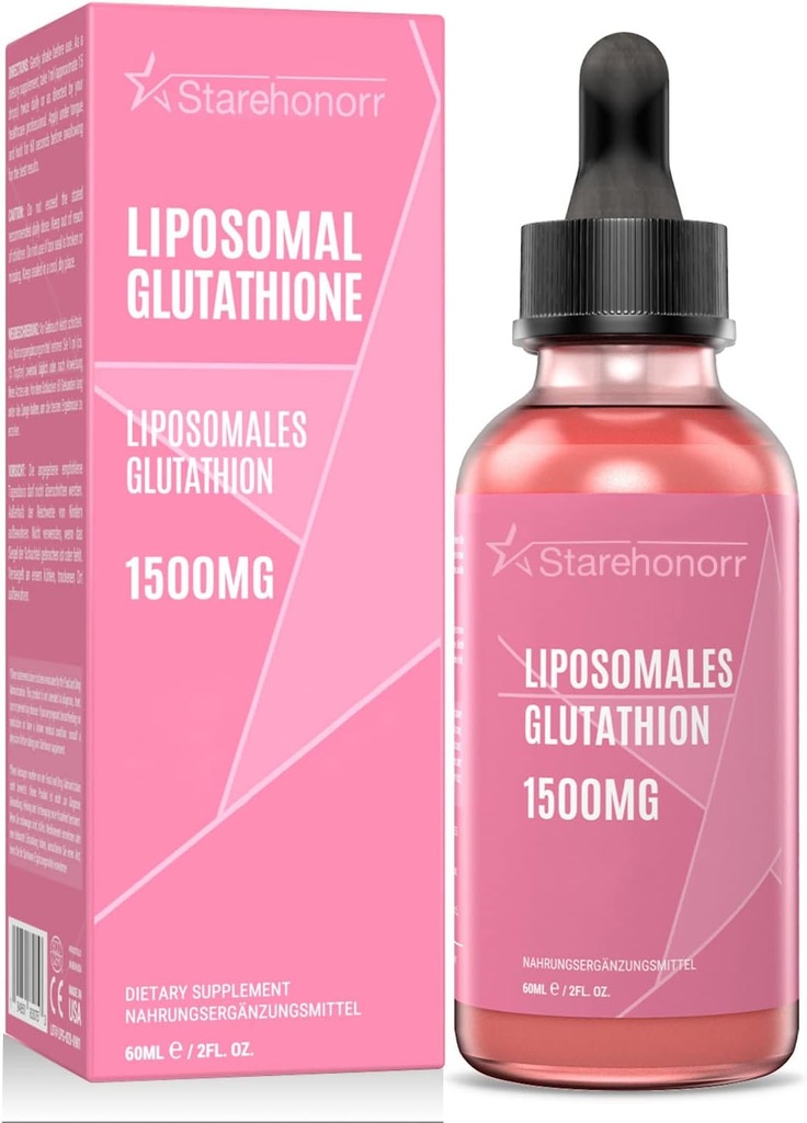 ליposomal Glutathione נוזל 1500 מ"ג, מופחת Glutathione תוסף, 2.02 oz