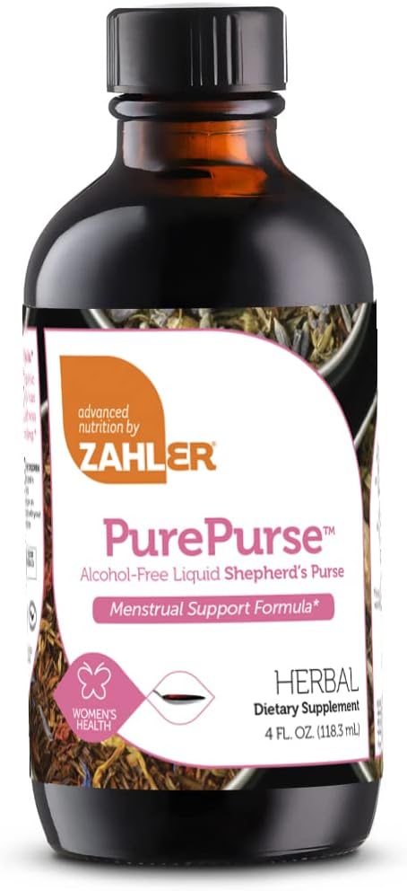 Zahler PurePurse, נוזל Sheperd's Purse המסייע להפחית כתמים, All Natural Liquid Menstrual תמיכה פורמולה, מוסמך כשר, 4oz