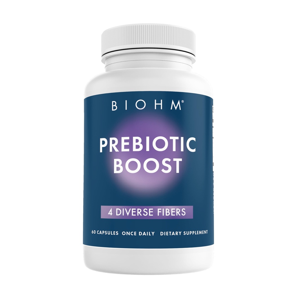 ה-BIOHM Prebiotic סיבים תוספת (60 קפסולות) 4 Diverse Dietary סיבים לתמיכה בסביבה פרוביוטית, מסייע לשפר את בריאות Gut ואת מערכת החיסון, כולל Inulin & Apple Pectin אבקת אבקת אבקת