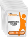 BulkSupplements.com Glucosamine Sulfate אבקת Glucosamine, תוסף תמיכה משותפת - Gluten Free, 1g לכל המשרת, 1kg (Pack של 5) (11 lbs)