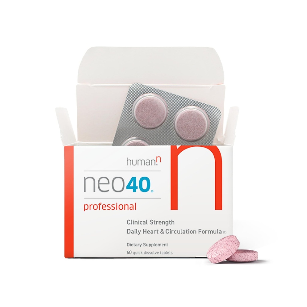 HumanN Neo40 Professional - Daily Heart & Circulation Support - Methylfolate, Beet Root אבקת, הותורן ברי, L-citrulline - 60 טבליות בלתי פתורות