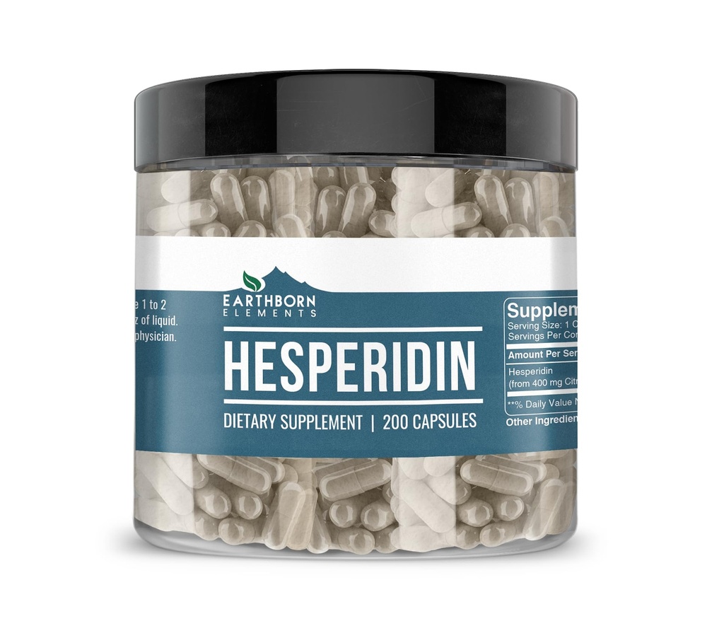 Earthborn Elements Hesperidin 200 קפסולות, Pure & Undiluted, No Additives