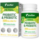 Probiotics for Women Men- 300 מיליארד CFU, 24 Strains Probiotic+15 Herbs אורגני טרוםביוטיקה בלנדר, Pre and Probiotics, for Digestive Health, Immune & Gut, Diarrhea, Bloating, טבעוני, 2 חודשים אספקת מזון