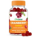 Lifeable Cranberry Gummies for Women | Great Tasting Cranberry Supplement | for Urinary Tract Health, Bladder & Kidney Support | Vegan and Non GMO Cranberries | 60 Count