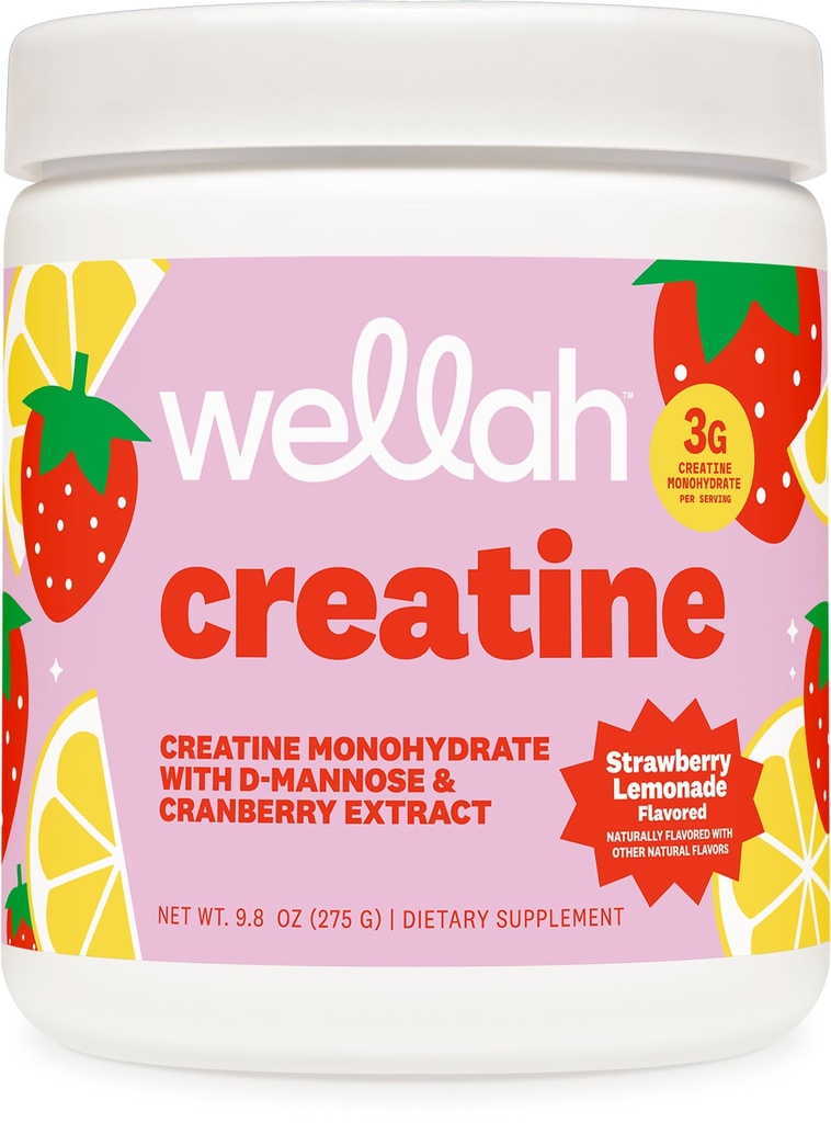 Wellah Creatine for Women (Strawberry Lemonade) 50 Servings