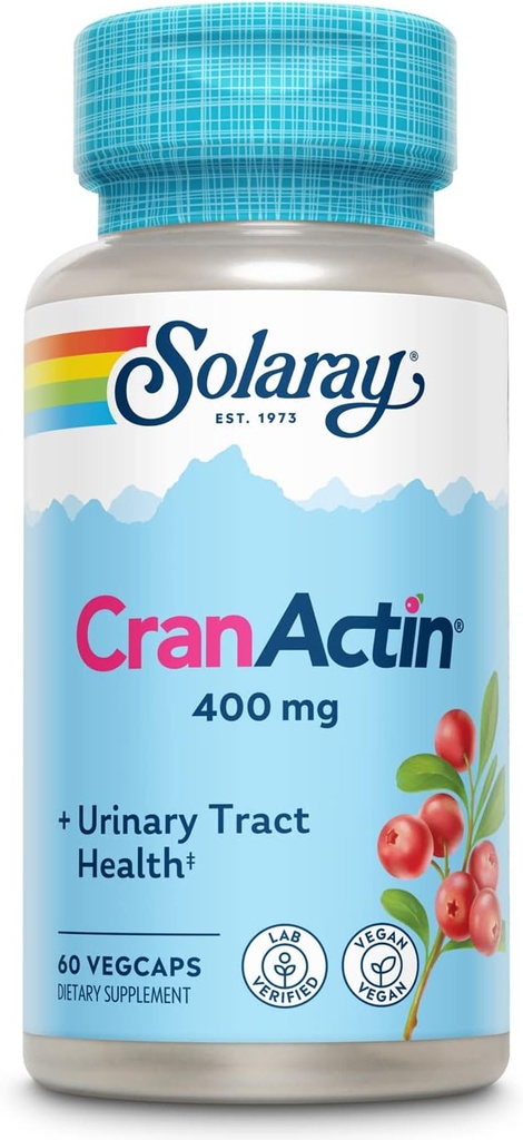 SOLAרי CranActin Cranberry לחלץ 400 מ"ג - תוספי Cranberry עבור נשים וגברים - Bladder ו Urinary Tract בריאות תמיכה עם ויטמין C - טבעוני, 60 יום ערבות (60 CT)