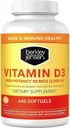Berkley Jensen High Potency Vitamin D3 2000IU (50 mcg) (640 Softgels), Dietary Supplement for Teeth, Muscle, Immune Function, and Bone Health, for Men and Women, Made in USA, 640 Day Supply