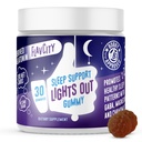 FlavCity Melatonin Sleep Gummies for Adults, Lights Out Gummy - תוספת תמיכה בשינה עם GABA מבוסס צמחי, Magnesium & Chamomile for Deep & Restful Bedtime, 30 יום אספקה