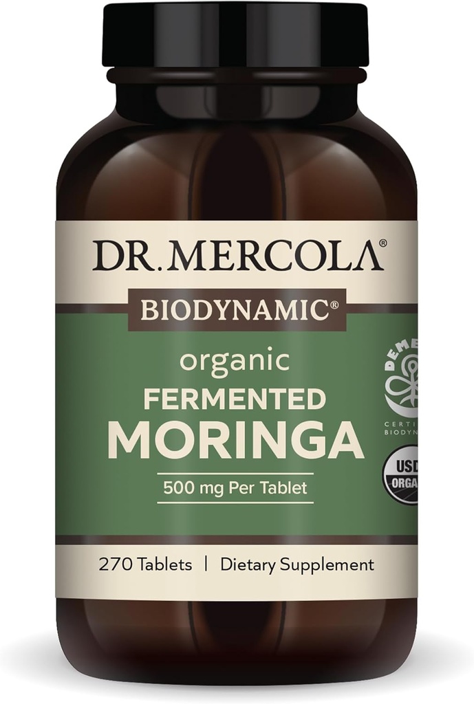 ד"ר מריקולה - Biodynamic Organic Fermented Moringa Dietary Supplement, 270 משרתות (270 טבליות)