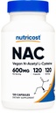 Nutricost N-Acetyl L-Cysteine (NAC) 600mg, 120 Vegetarian Capsules