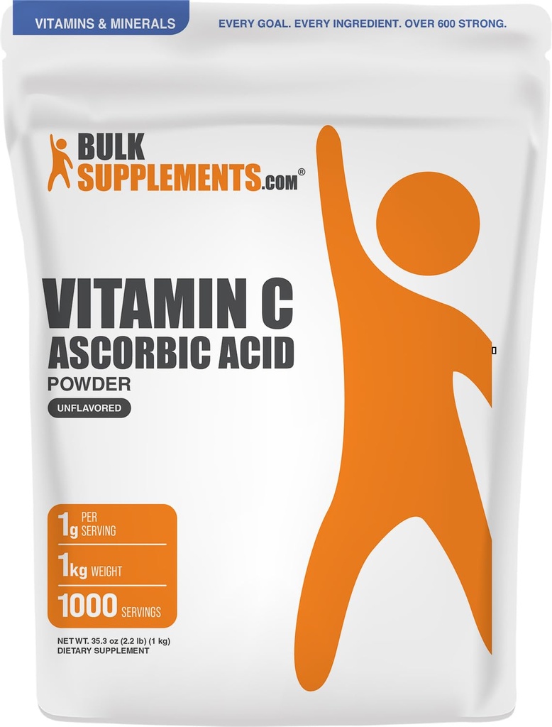 BulkSupplements.com Alpha Lipoic Acid אבקת ALA, תוסף Antioxidant - Gluten Free, 600 מ"ג לשרת, 1kg (Pack of 1)