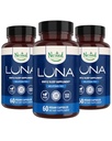 טבעי חטוף לונה מלטונין חינם, non-Habit Forming Herbal Sleep תוסף w/Chamomile, Valan, L-theanine, 180 קפסולות טבעוניות (60 קפסולות Per Bottle)