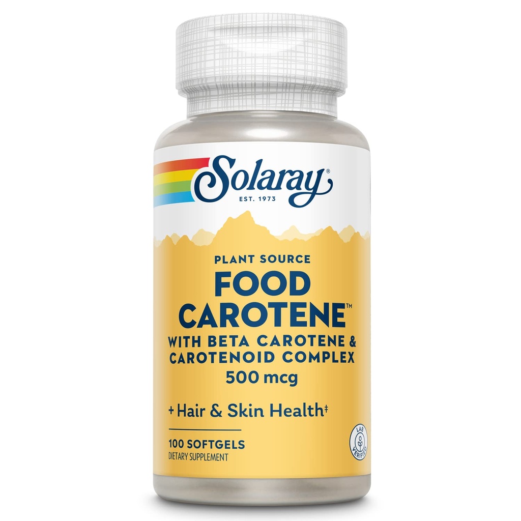 SOLARAY Food Carotene, Vitamin A 10000 IU, 100 CT
