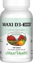Maxi Health ויטמין D3 3000 IU 75 mcg ויטמין D עבור עצמות בריאות, שיניים, תמיכה בחיסון - VIT D3 תוסף קל ל-Swallow non-GMO, לגברים ונשים - כשר (180 טבליות)