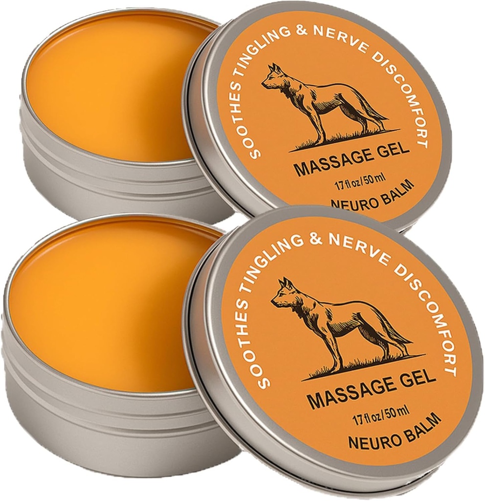 Lmoy 2PCS Neuro Balm, Nerve Relief Balm for Neuropathy, Natural Joint Care Soothing Massage Cream with Magnesium and Menthol