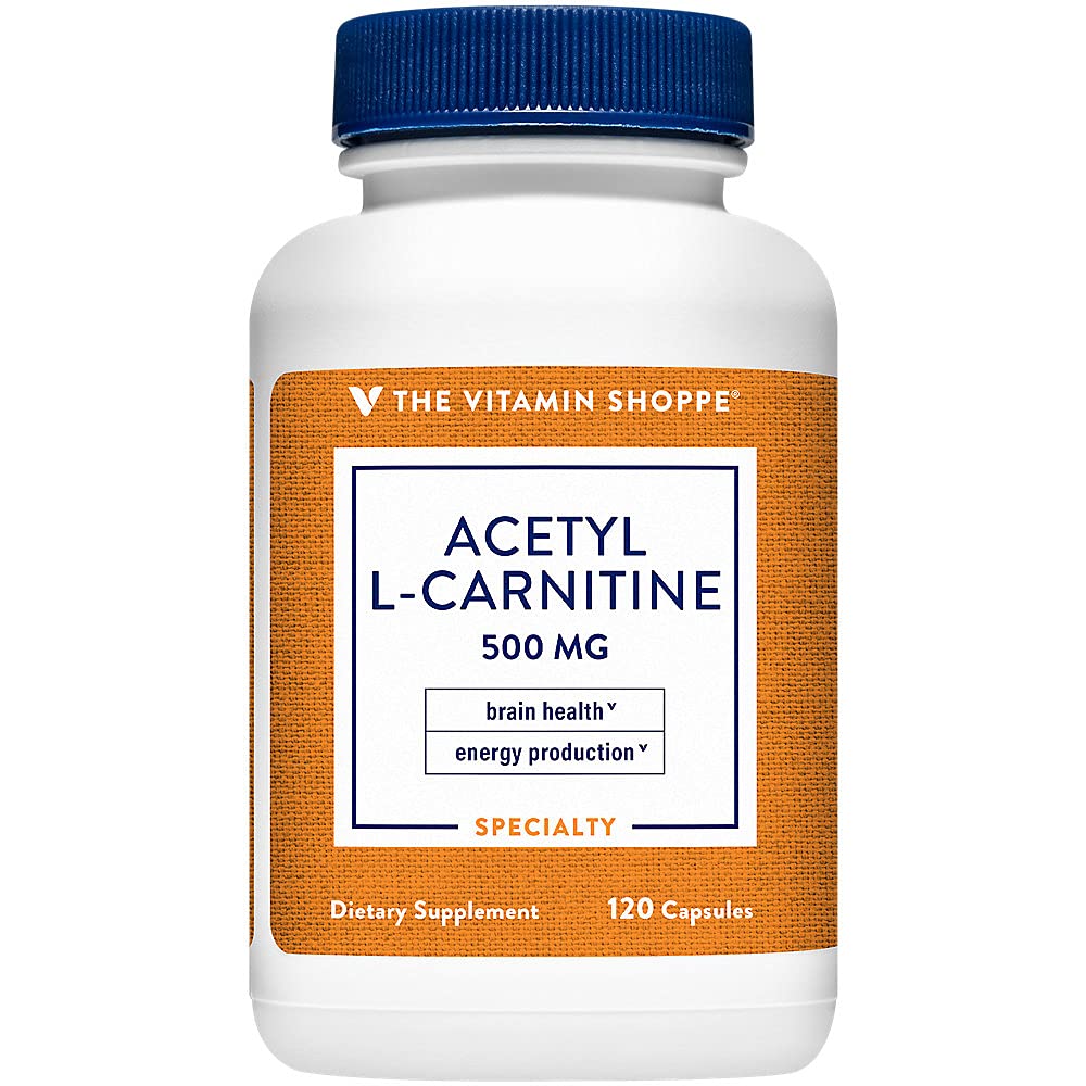 Acetyl-L-Carnitine 500 מ"ג - תומך בתפקוד המוח והזיכרון הבריא, מקדם ייצור אנרגיה - CarnipureTM מציע צורה טהורה של L-Carnitine (120 קפסולות) על ידי ויטמין Shoppe