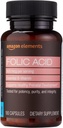 אלמנטים - Folic Acid, 800 mcg לכל מנה, Tablet, 180 Count, Pack של 1, נשים דיאטה תוספת לפיתוח טרום לידתי בריא, 6 חודשים של אספקה