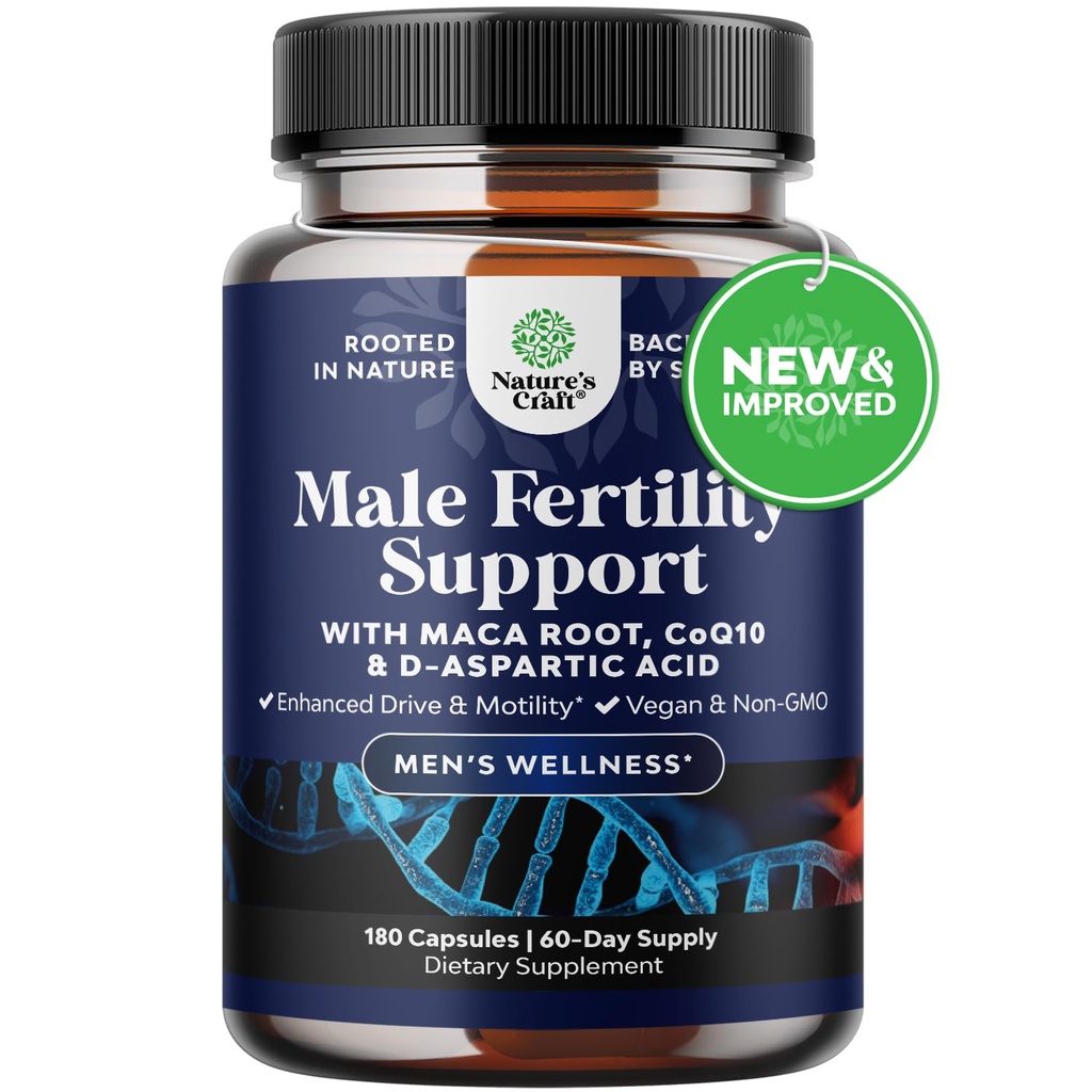 Preconceive Male Reproductive תוסף - Reproductive Cells Health with CoQ10, Maca Root, Methyl Folate & D-Aspartic Acid - Mens Conceive Cells Count Support - תמיכה בו, 180 הרוזן