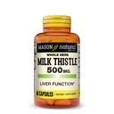 MASON NATURAL Milk Thistle 500 מ"ג - תמיכה בתפקוד Liver בריא, ניקוי ו Detox, Herbal Dietary תוסף, 60 קפסולות