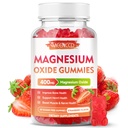 Magnesium Oxide Gummies 400 מ"ג, תוספת מגנזיום Oxide למבוגרים וילדים, Nerve & שרירים תמיכה, non-GMO, Sugar-Free, Strawberry Flavor, הרוזן 60