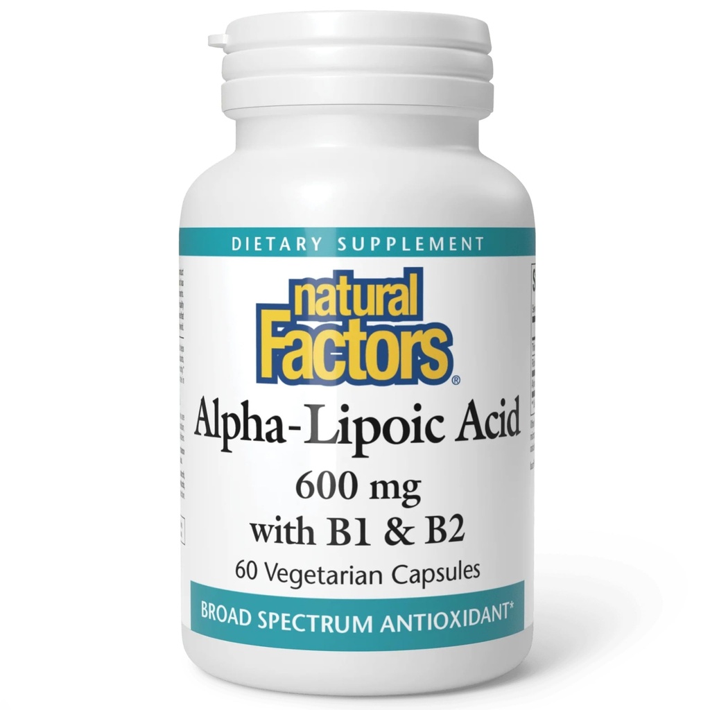 גורמים טבעיים Alpha-Lipoic Acid + B 600 מ"ג, 60 קפסולות