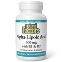 גורמים טבעיים Alpha-Lipoic Acid + B 600 מ"ג, 60 קפסולות