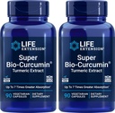 Life Extension Super Bio-Curcumin Turmeric Extract 400 מ"ג, 90 Veg Caps (Pack of 2) - קפסולה צמחונית - non-GMO - Highly Absorbable