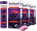 Sambucol Black Elderberry טבליות עם ויטמין C & Zinc - Immune Support Supplement, Black Elderberry עם Zinc ו ויטמין C Effervescent טבליות, High Antioxidants, שתו Fizzies - 15 טבליות
