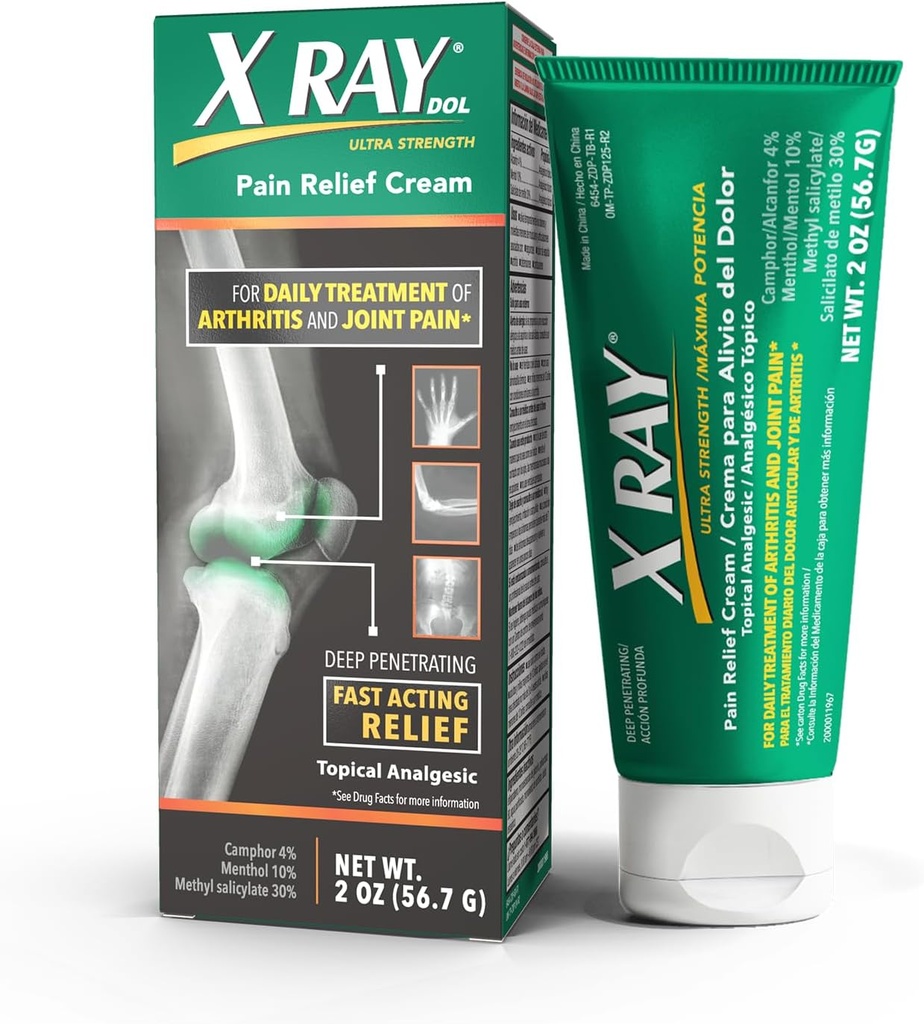 X Ray Dol Topical Arthritis Pain Reliever Cream, for Daily Joint & Muscle Pain, Full Prescription Strength, Fast-Acting Relief, 2 אוונסרס