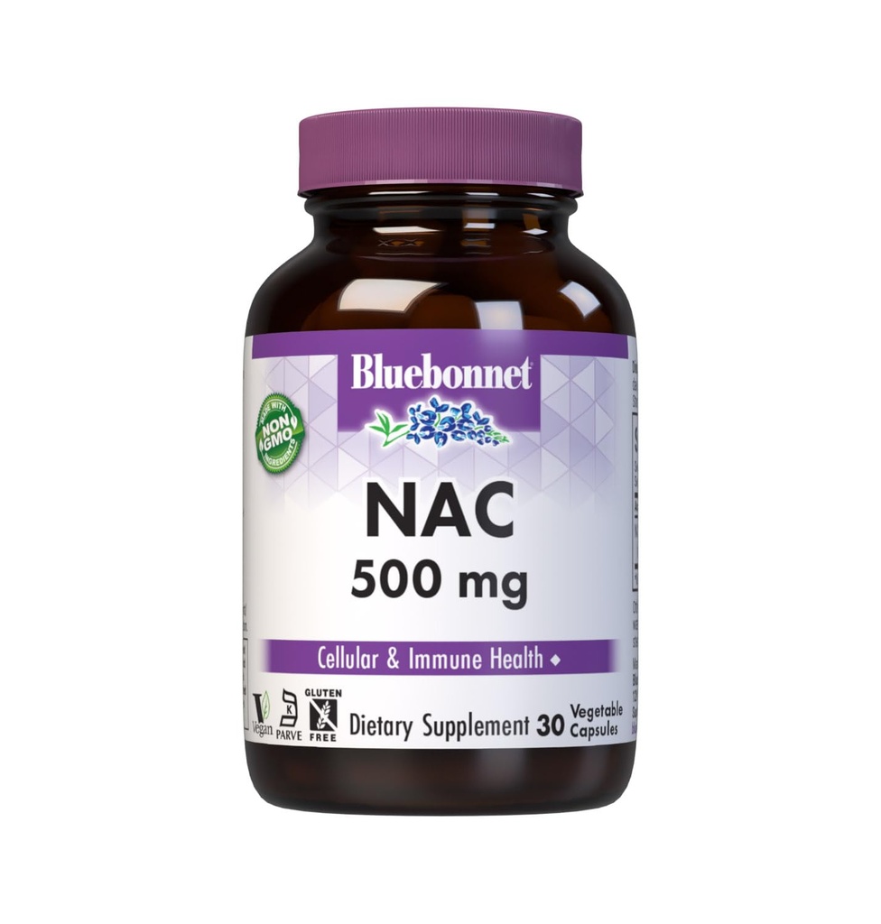 Bluebonnet NAC 500 מ"ג ויטמינים קפסולות, 30 Count