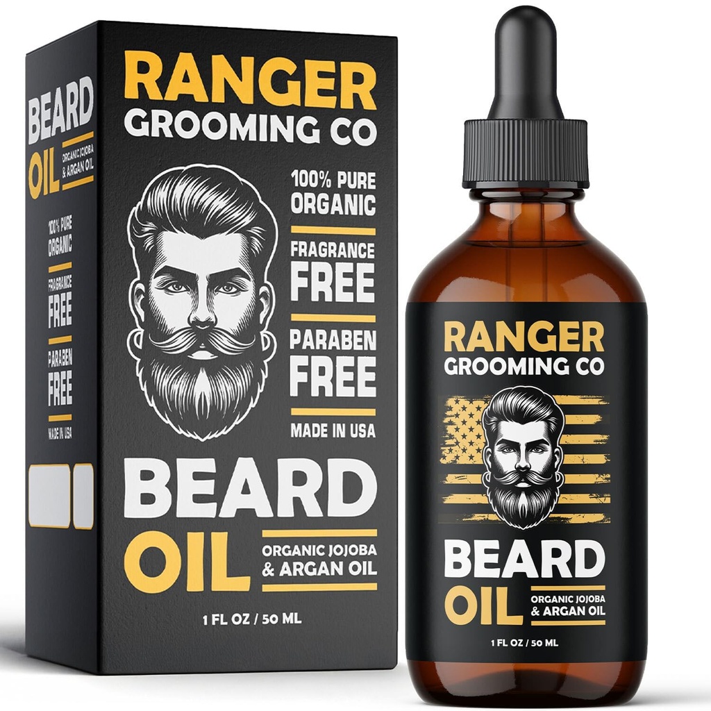 Leven Rose Beard Oil for Men and Beard Softener 100% טבעי עבור גברים, מוסטמאים, ו Moisturized Skin 1 oz על ידי ריינג'ר Grooming Co