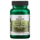 Swanson Grape Seed Green Tea & Pine Bark Complex Health Antioxidant Support Polyphenols OPCS Herbal תוספי 60 קפסולות (Caps)