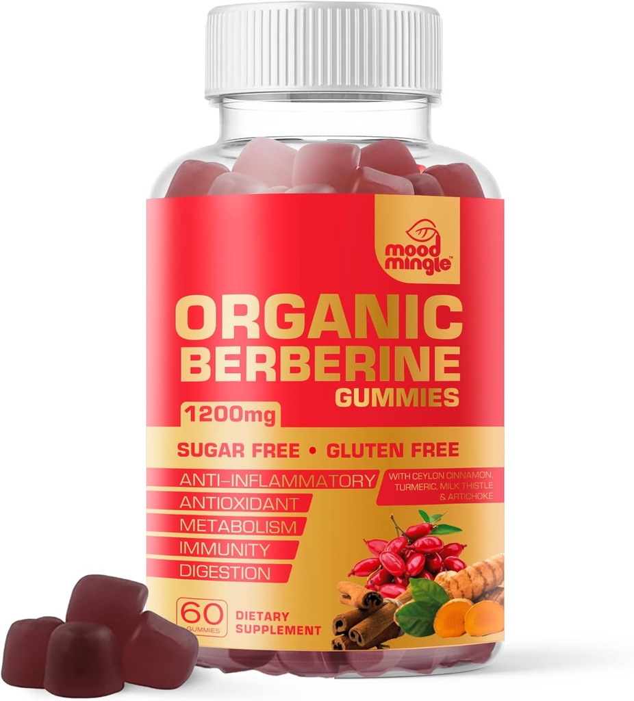 Bberine תוספת חניכיים (1200 מ"ג) עם Ceylon Cinnamon, Turmeric, Milk Thistle & Artichoke - Sugar Free, Gluten Free, GMP Quality