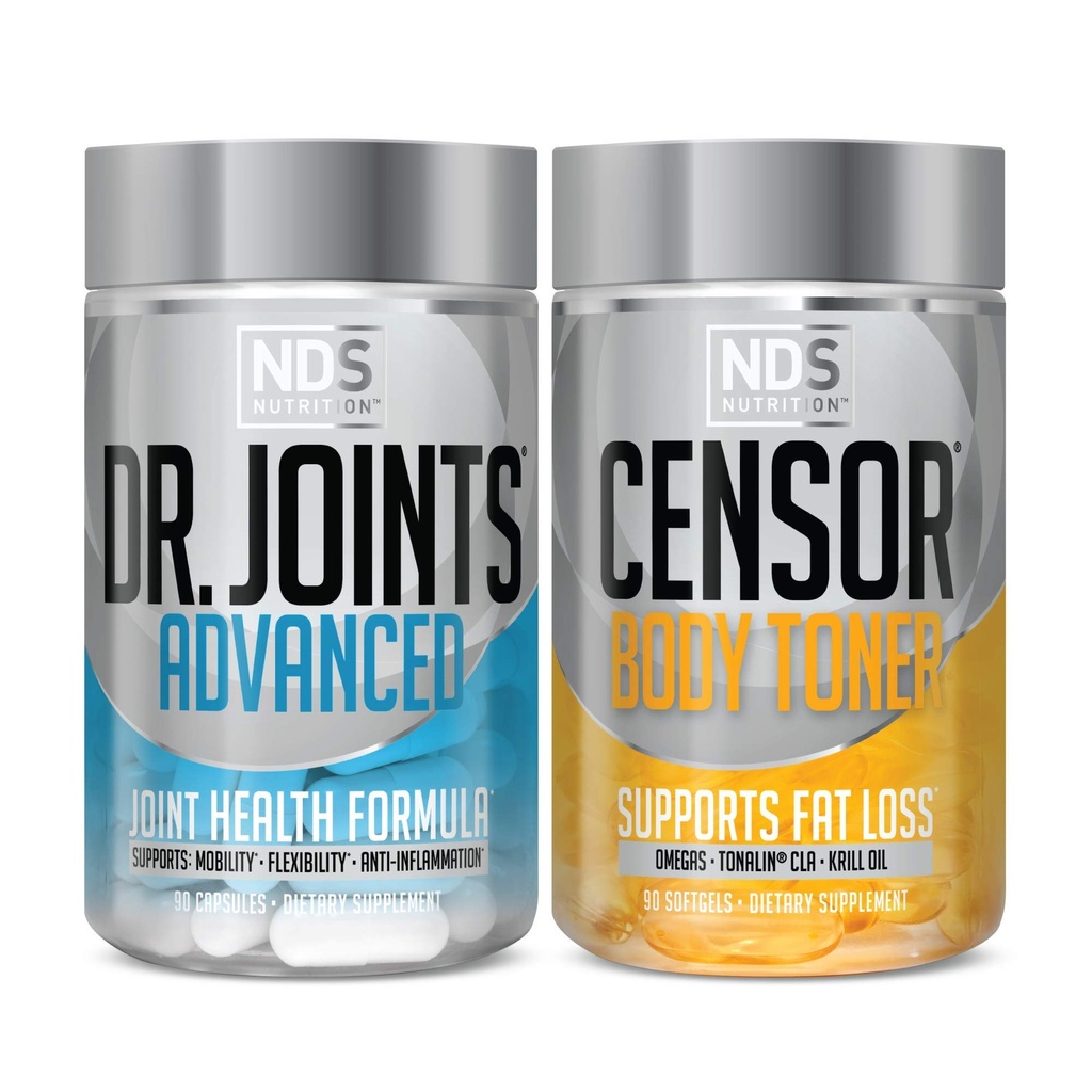 NDS Nutrition Dr. Joints Advanced Joint Health Formula (90 Capsules) & NDS Nutrition Censor Fat Loss and Body Toner (90 Softgels)