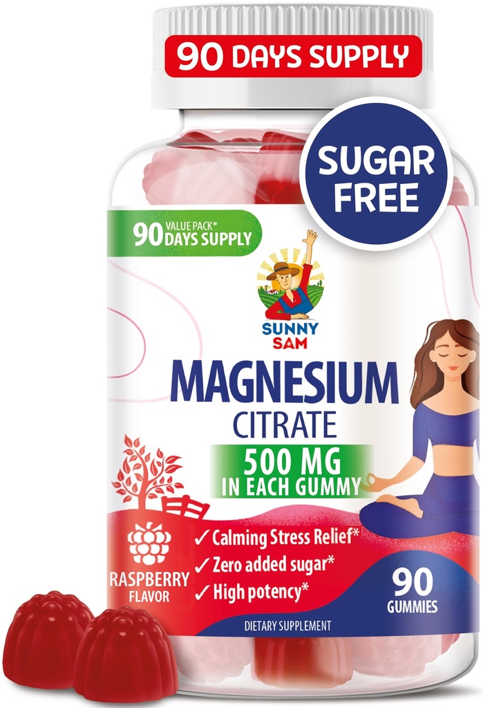 מגנזיום חניכיים לילדים ומבוגרים - 500 מ"ג - Calm Magnesium Chews - Magnesium Citrate Chewable תוסף עבור Mood & שרירים תמיכה