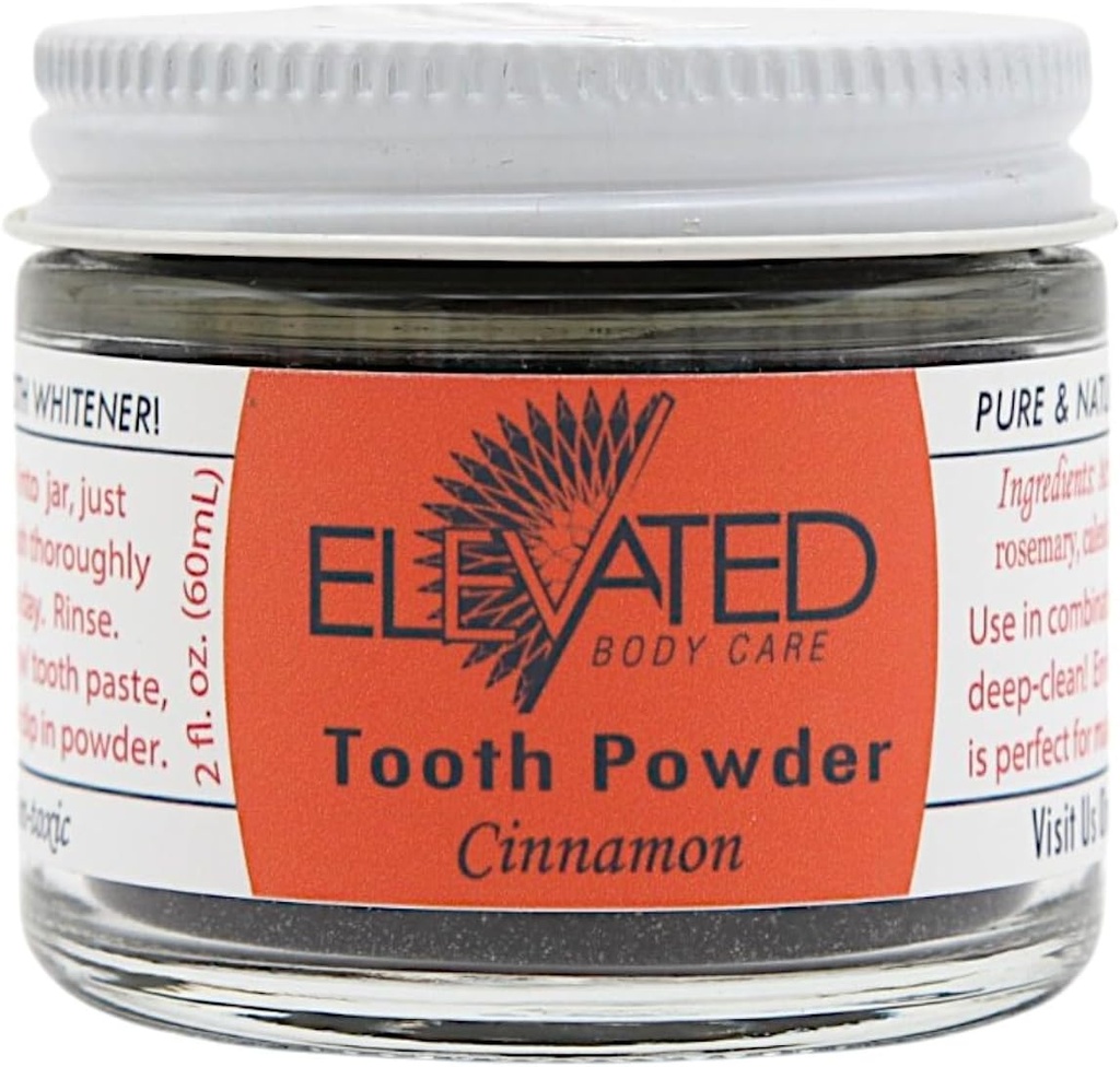 אבקת Tooth אבקת טבעית עם Xylitol & מופעל Charcoal - Herbal - טבעוני ארוז בג'ארד זכוכית - Mint או Cinnamon - Made in USA (2 אוונסces)