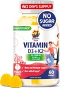 ויטמין D3 K2 Gummies 5000 IU - Immune & העצם תומך חניכיים - ויטמין D Gummy תוספת למבוגרים - High-Absorption, טבעוני, הליל, ויטמינים ללא גלוטן