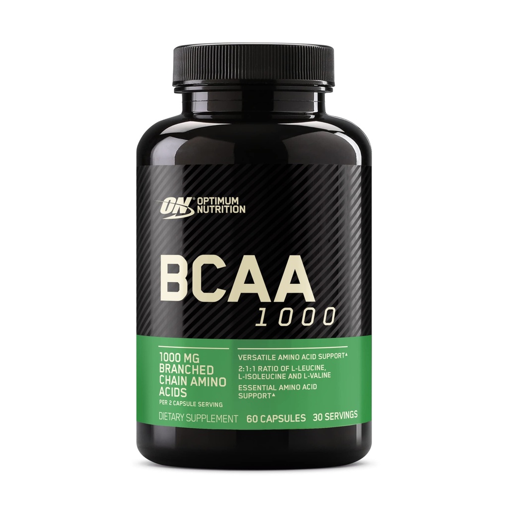 אופטימוסם תזונה מיידית BCAA כמוסות, Keto Friendly Branched Chain Essential Amino Acids, 1000mg, 60 Count