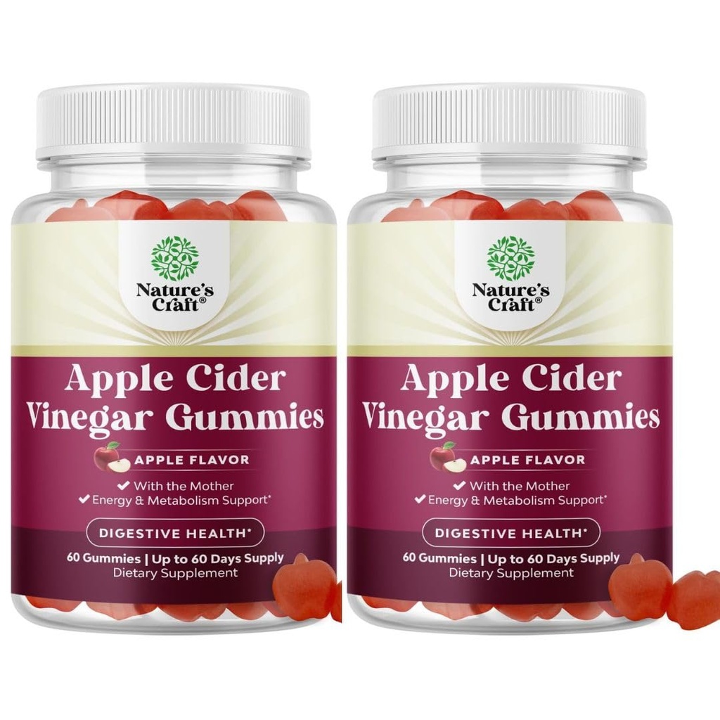 Apple Cider Vinegarmies with the Mother-Natural Energy Supplement ACVmies with Mother for Body ניקוי Immune Support and Gut Health-Delicious Gummy ACV with Beet Root אבקת 2 Pack